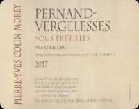 2017 Pierre-Yves Colin-Morey Pernand-Vergelesses 1er Sous Fretille Blanc